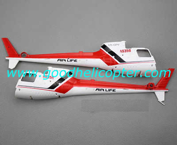 wltoys-v931-AS350-XK-K123 helicopter parts Body cover (red-white) - Click Image to Close